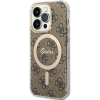 Plastové puzdro Guess na Apple iPhone 14 Pro GUHMP14LH4STW 4G IML MagSafe hnedé