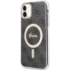 Plastové puzdro Guess na Apple iPhone 11 GUHMN61H4STK 4G IML MagSafe čierne