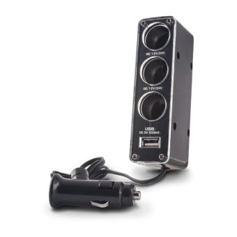 Rozdeľovač zásuviek do auta Forever 3v1 s USB káblom