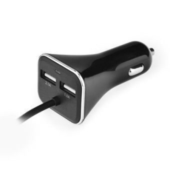 Auto nabíjačka 4xUSB 7,3 A čierna