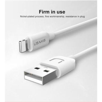 Kábel USAMS SJ097 Lightning 8pin 2A 1m biely