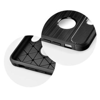 Pevné silikónové puzdro Forcell Carbon pre Apple iPhone 5/5s/SE čierne 