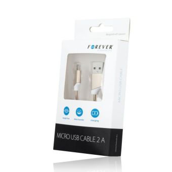 Metal micro USB kábel zlatý