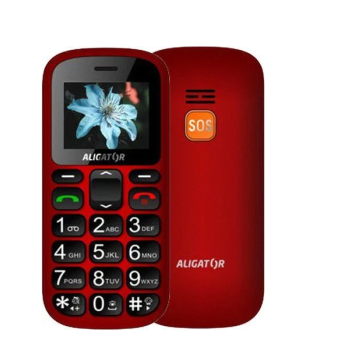 Aligator A321 Senior, Dual SIM, Red - SK distribúcia + stolná nabíjačka