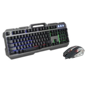 Herný set Rebeltec LED klávesnica + myš Interceptor čierny