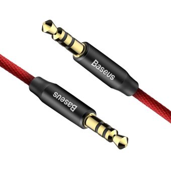 Audio Kábel Aux Baseus M30 3.5mm/3.5mm jack, 1.5 m, opletený, červeno-čierny