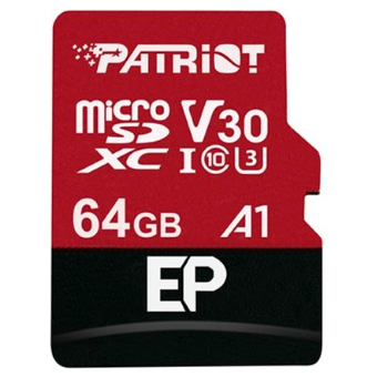 Pamäťová karta Patriot V30 A1 64GB microSDXC class 10 U3 100/80MB/s + adaptér