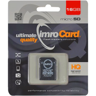 Imro microSD 16GB class 10 UHS-3 s adaptérom