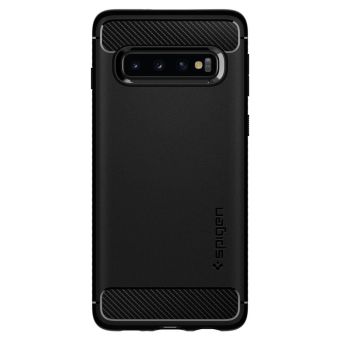 Silikónové puzdro na Samsung Galaxy S10 Spigen Rugged Armor čierne