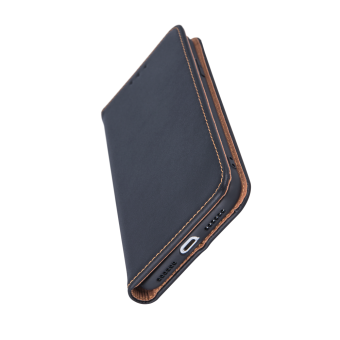 Kožené diárové puzdro na Huawei P30 Lite Genuine Smart Pro čierne