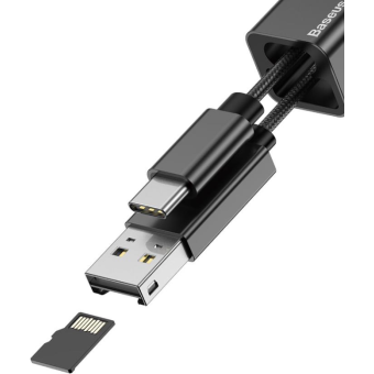 Baseus cable card reader ACDKQ-HG01, USB-A to USB type-C, čierna