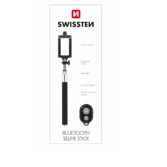 Selfie tyč Swissten Bluetooth čierna