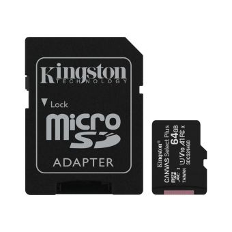Pamäťová karta 64 GB GB microSDHC Kingston Canvas Select Plus Class 10 s adaptérom 