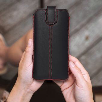 Univerzálne puzdro na iPhone 12/12 Pro/Samsung Xcover 5/S21 5G/Note/Note 2/Note 3 Forcell Pocket Case Ultra Slim M4 čierne