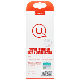 Kábel USAMS Lightning SJ418 Smart Power Off červeno-zlatý  (EU Blister)