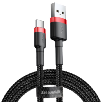 Dátový kábel Baseus Cafule USB/USB-C 2A, 3m čierno-červený
