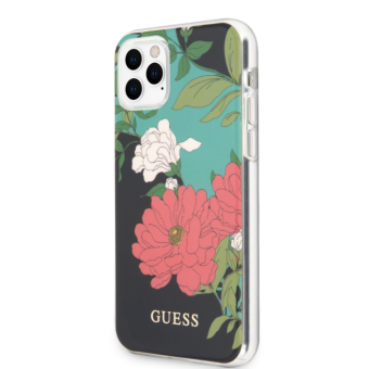Puzdro Guess GUHCN65IMLFL01 na Apple iPhone 11 Pro Max Flower Shiny N.1 čierne