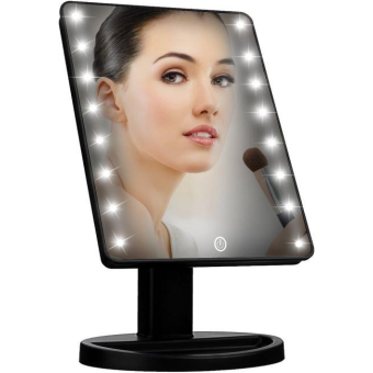 iQtech iMirror kozmetické Make-Up zrkadlo s LED Dot osvetlením, čierne