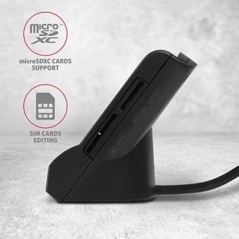 Čítačka kariet Axagon CRE-SM2, 4-sloty Smart card/ID card (eObčanka) + SD/microSD/SIM