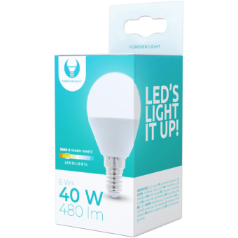 LED žiarovka Forever E14 G45 6W 3000K 480lm