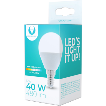Smart žiarovka Forever LED bulb E14 G45 6W 6000K 510 lm