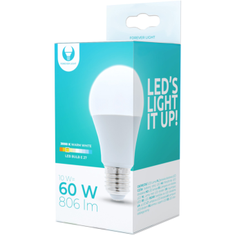 LED žiarovka Forever E27 A60 10W 230V 3000K 810lm