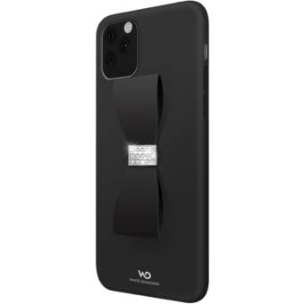 Plastové puzdro na Apple iPhone 11 White Diamonds Bow čierne