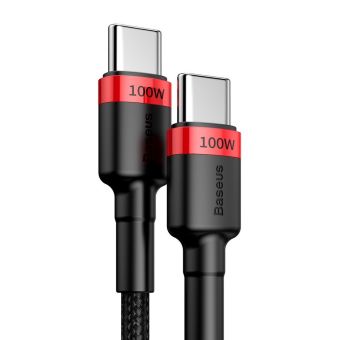 Baseus Cafule CATKLF-AL91, 100W PD2.0 USB-C na USB-C 20V/5A, 2m, červeno-čierne