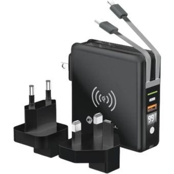 Forcell 5in1 Multifunction Charger 20W, microUSB/USB-C/lightning, powerbank 10000mAh, wireless charging 15W