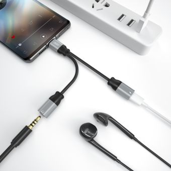 XO NBR160B adapter audio USB-C/mini-jack 3.5mm - USB-C black