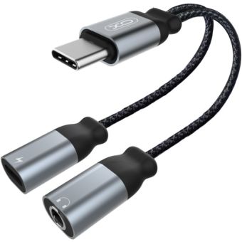 XO NBR160B adapter audio USB-C/mini-jack 3.5mm - USB-C black