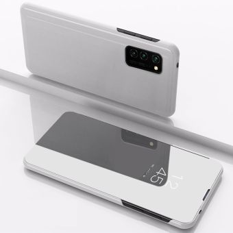 Diárové puzdro Clear View pre Motorola Moto G9 Play/E7 Plus strieborné