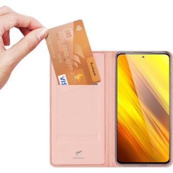 Diárové puzdro na Xiaomi Poco X3 Dux Ducis Skin Pro ružovo-zlaté