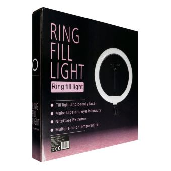 Lampa LED Ring Stream 10" s držiakom na telefón a statívom čierna