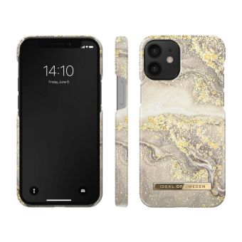 Plastové puzdro na Apple iPhone 12/12 Pro iDeal of Sweden Sparkle Greige Marble