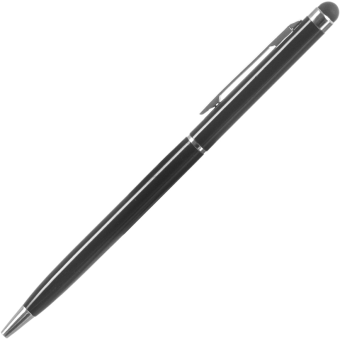 Stylus + Pero na písanie, čierne (telefóny, tablety, dotykové obrazovky)