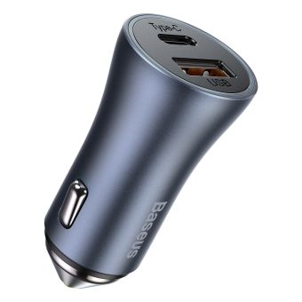 Autonabíjačka Baseus Golden Contactor Pro, USB-A + USB-C PD 40W, šedá