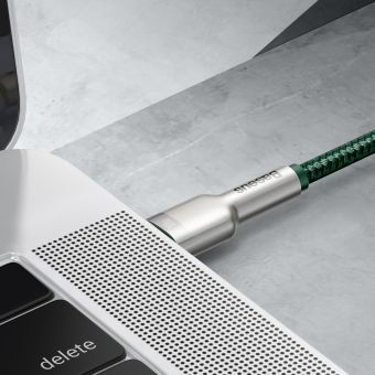 Dátový kábel Baseus Cafule Metal USB-C - USB-C 100W 2,0 m zelený