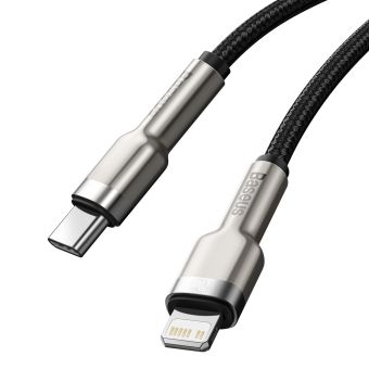 Dátový kábel Baseus Cafule Metal USB-C - Lightning  20W 0,25 m čierny
