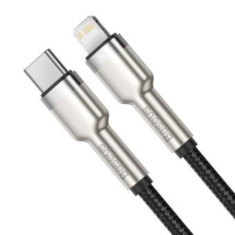 Dátový kábel Baseus Cafule Metal USB-C - Lightning  20W 2,0 m čierny