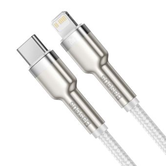 Dátový kábel Baseus Cafule Metal USB-C - Lightning  20W 2,0 m biely