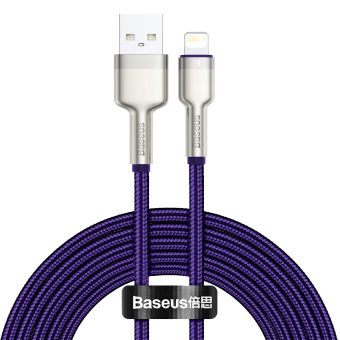Dátový kábel Baseus Cafule Metal USB - Lightning  2,4A 2,0 m fialový