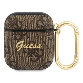 Plastové puzdro na Apple Airpods Pro Guess GUA24GSMW Script hnedé