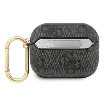 Plastové puzdro na Apple Airpods Pro Guess GUAP4GSMK 4G Scrip šedé