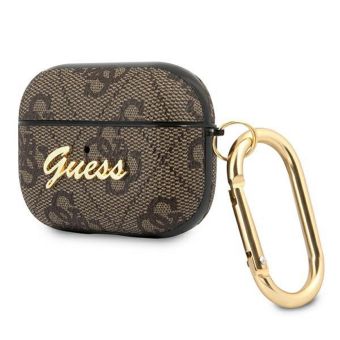 Puzdro Guess na Apple AirPods Pro GUAP4GSMW 4G Script PC/PU hnedé