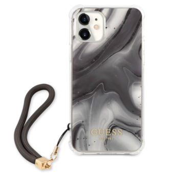 Plastové puzdro Guess na Apple iPhone 12 mini GUHCP12SKSMAGR Marble sivé
