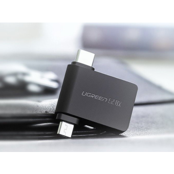 Adaptér 2v1 z USB-C na MicroUSB + USB-C OTG  UGreen čierny