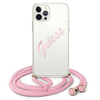 Puzdro Guess GUHCP12MCRTVSPI Apple iPhone 12/12 Pro Script Vintage ružové
