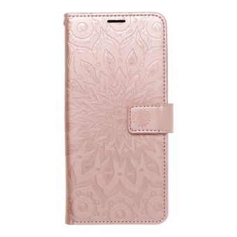 Diáové puzdro na Samsung Galaxy A22 5G Forcell MEZZO mandala ružovo-zlaté