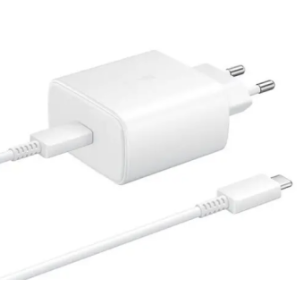 Sieťová nabíjačka Samsung USB-C EP-TA800EWE + EP-DA905BWE 25W biela (Bulk)